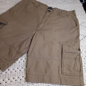 Levi Strauss Mens 40 White Tab Cargo Shorts‎ Khaki Snap 3D Pockets Outdoor Heavy